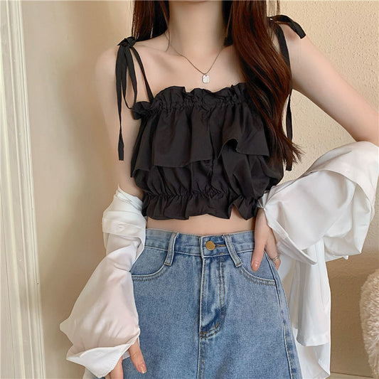 Women's Ruffled Hot Girl Sling Top