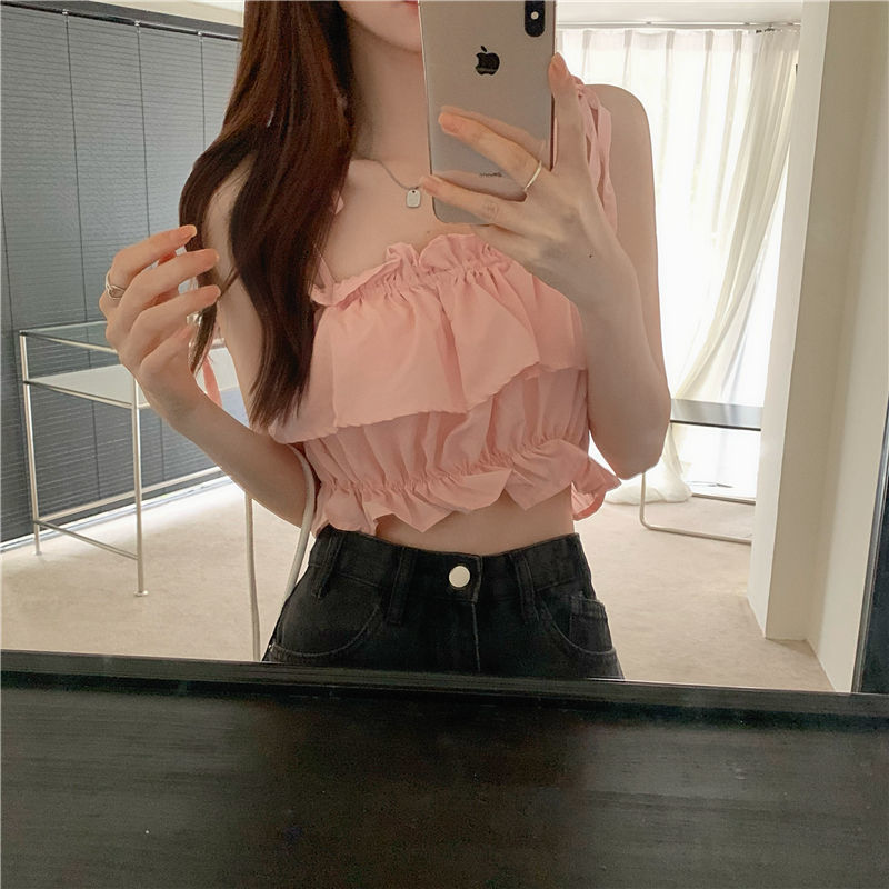 Women's Ruffled Hot Girl Sling Top