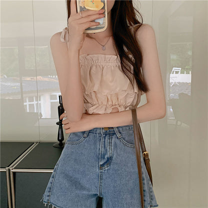 Women's Ruffled Hot Girl Sling Top