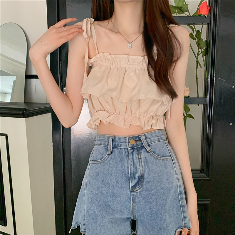 Women's Ruffled Hot Girl Sling Top