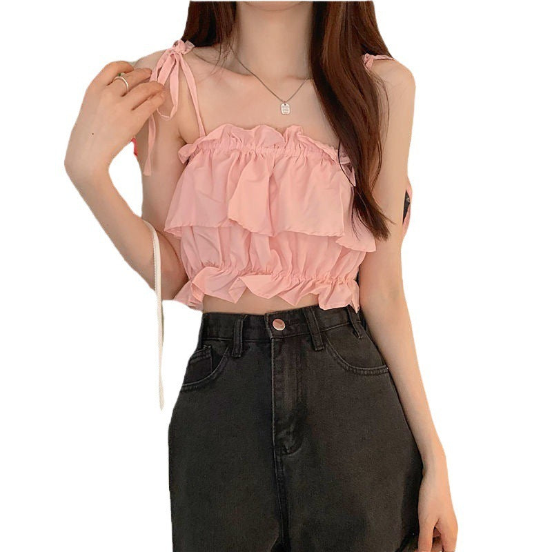 Women's Ruffled Hot Girl Sling Top